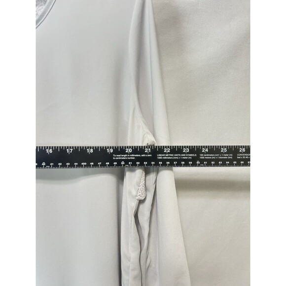 Charming Charlie Womens L Gray Embroidered Laced Open Back Top - Picture 3 of 9